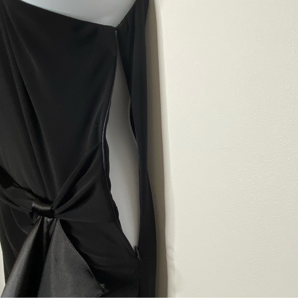 Betsy & Adam One Shoulder Ruffle Front Evening Gown - Picture 12 of 14